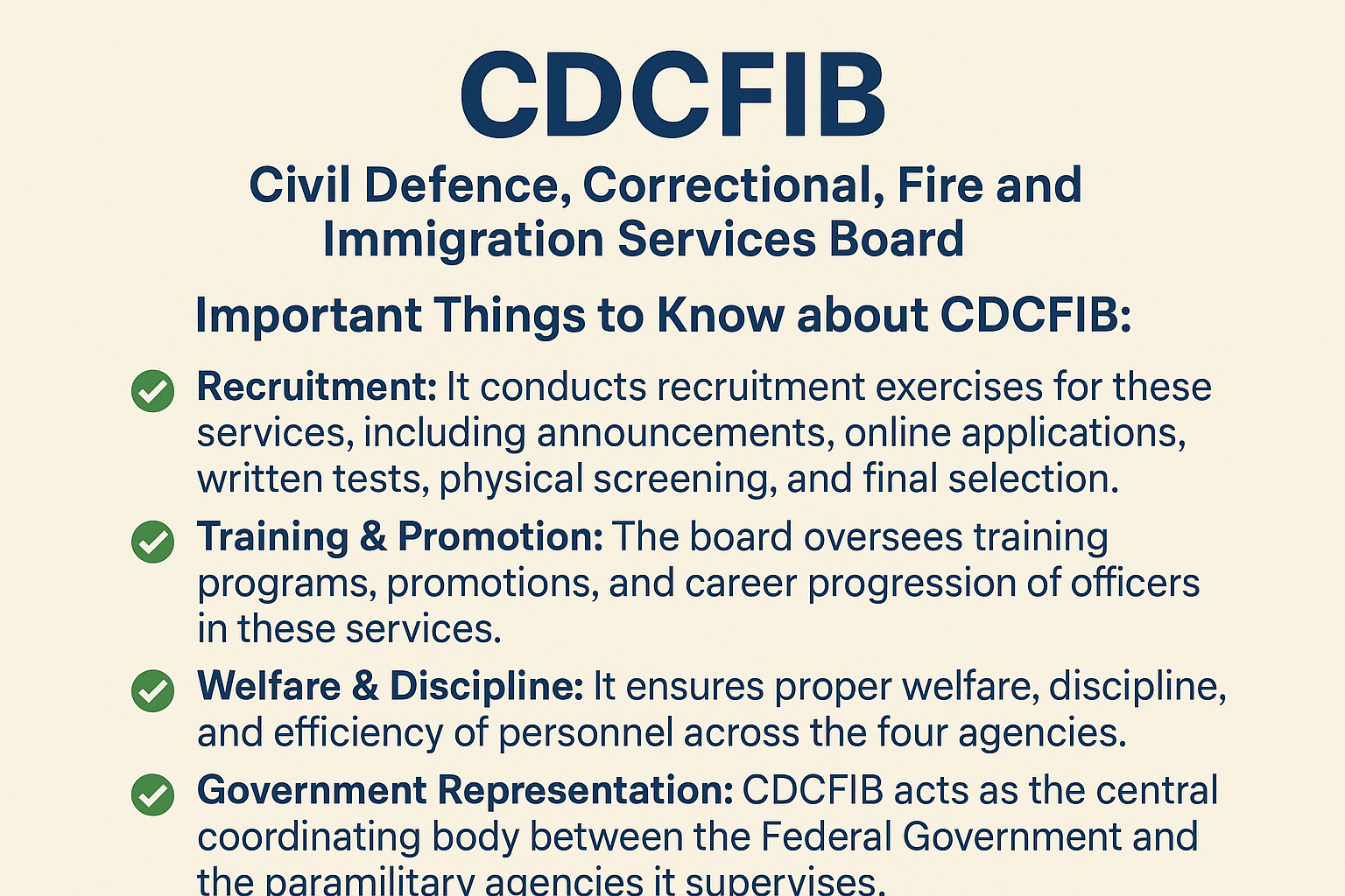 CDCFIB: All You Need to Know About the Civil Defence, Correctional, Fire and Immigration Services Board