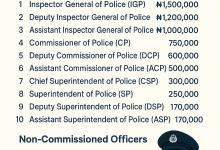 Nigeria Police Ranks and Monthly Salaries