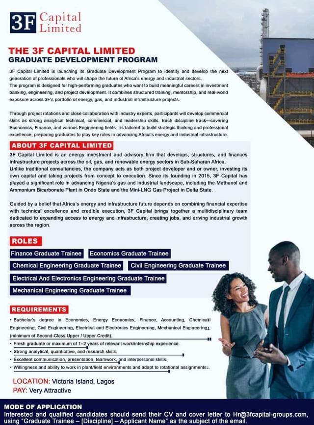 The 3f Capital Limited Graduate Development Program