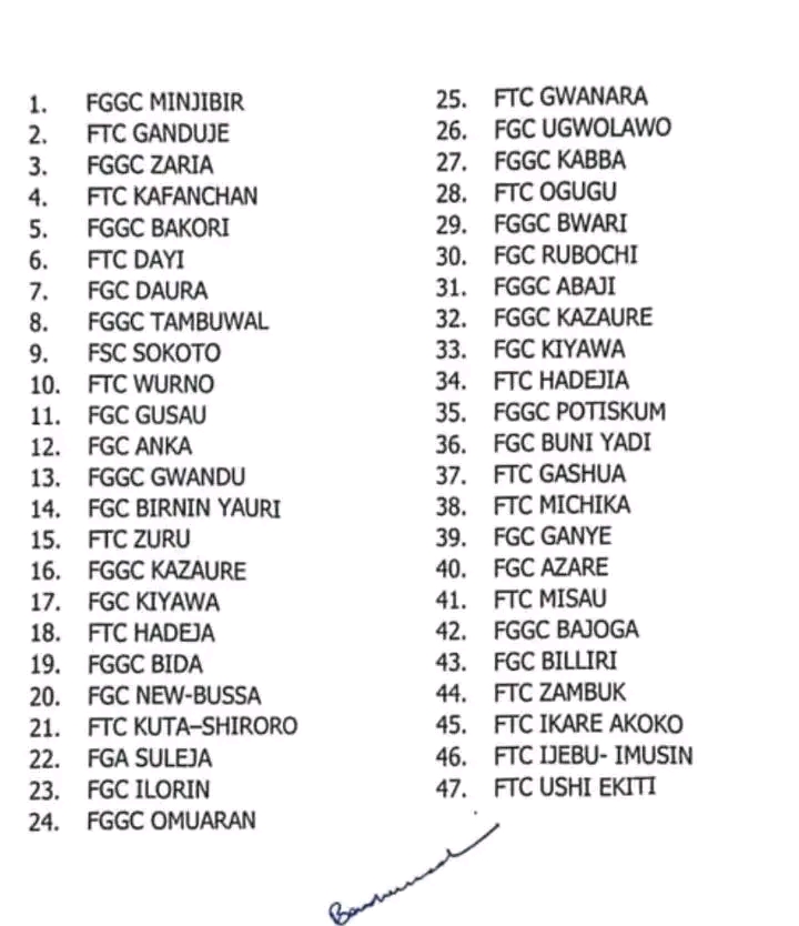 FG Orders Immediate Closure of 41 Unity Colleges Over Escalating Security Threats