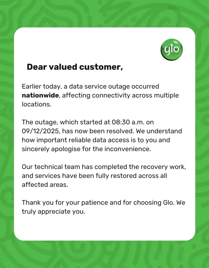 Glo Apologises for Nationwide Data Outage, Assures Swift Restoration – What Happened and What Users Should Expect
