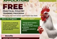 Apply For Free Practical Poultry Training Programme For Farmers