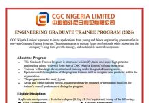 CCGC Nigeria Limited Opens Applications for 2026 Engineering Graduate Trainee Programme