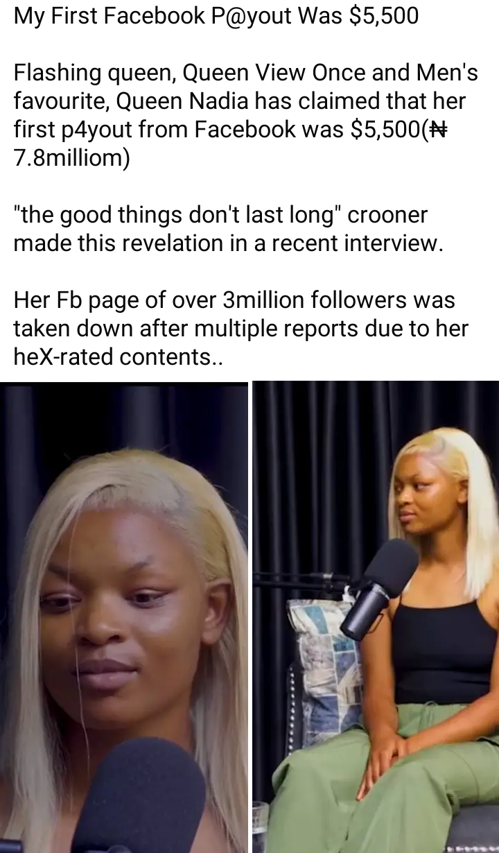 “My First Facebook Payout Was $5,500” — Queen Nadia Reveals How Viral Fame, Monetization, and Controversy Shaped Her Social Media Journey